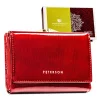 Portfel damski Peterson czerwony – tył z kieszenią Peterson red patent leather women's wallet back view