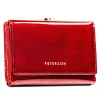 Czerwony lakierowany portfel damski Peterson RFID – przód Peterson red patent leather women's wallet RFID front view