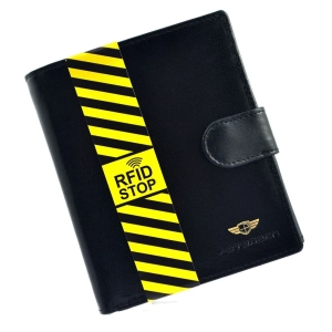 PETERSON - PORTFEL MĘSKI SKÓRZANY klasyczny * STOP RFID 301-Z R 2-1-1