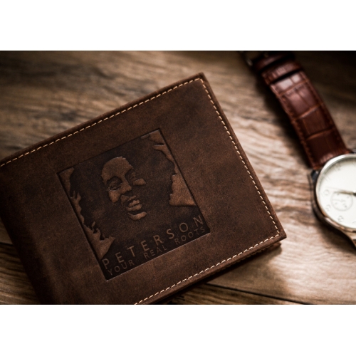 PETERSON PORTFEL MĘSKI SKÓRZANY z tłoczonym wizerunkiem Boba Marleya RFID
