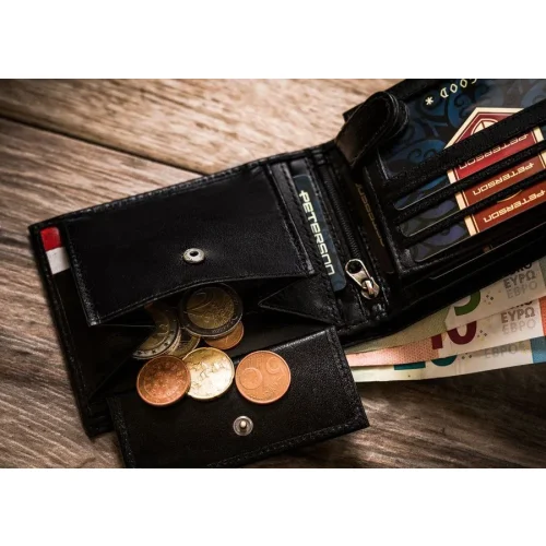 PETERSON - Portfel skórzany męski 304 Orzeł RFID