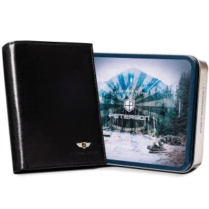 Portfel PETERSON widok z przodu z puszką prezentową