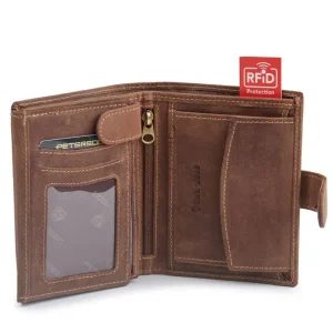 Wnętrze portfela PETERSON 339Z-R 2-1-4 – przegrody na karty