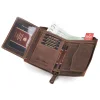 Peterson portfel męski nubuk 340 2-1-4 profil po otwarciu | Peterson men’s nubuck wallet 340 2-1-4 side profile opened