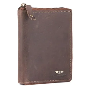 Peterson portfel męski nubuk 340 2-1-4 wnętrze układ kieszeni | Peterson men’s nubuck wallet 340 2-1-4 interior pocket layout