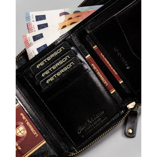 Portfel męski Peterson – detale wykończenia Peterson men’s wallet – craftsmanship details