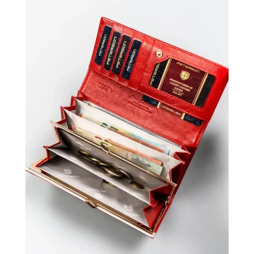 Duży portfel damski Peterson – sekcja na banknoty Large women's leather wallet Peterson – bill compartments