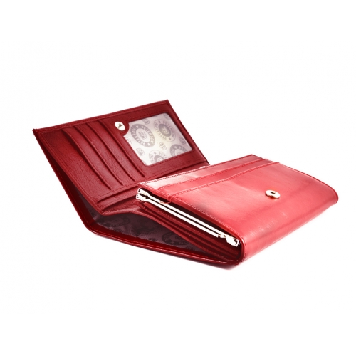 PETERSON skórzany portfel damski PL466 czerwony RFID ochrona