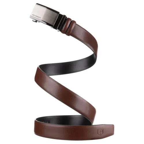 Skórzany pasek męski brązowy Peterson – elastyczna prezentacja długości | Brown leather men's belt Peterson – flexible length view Skórzany pasek męski brązowy Peterson – elastyczna prezentacja długości | Brown leather men's belt Peterson – flexible length view