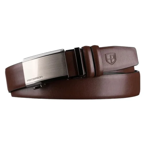 Pasek męski brązowy skóra naturalna Peterson – profil boczny | Brown genuine leather men's belt Peterson – side profile Pasek męski brązowy skóra naturalna Peterson – profil boczny | Brown genuine leather men's belt Peterson – side profile