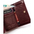 PETERSON Skórzany portfel damski z lakierowanej skóry naturalnej czerwony BC-412 RFID