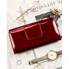 Portfel damski Peterson czerwony – tył portfela z lakierowanej skóry naturalnej Red Peterson women’s wallet – back view in genuine patent leather