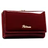 Czerwony portfel damski Peterson skóra lakierowana RFID bigiel przód Peterson women's red patent leather wallet RFID blo