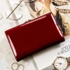 Eleganckie pudełko prezentowe Peterson czerwony portfel damski zestaw Elegant Peterson gift box with red women's patent leather wallet set