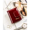 Czerwony portfel damski Peterson BC-42329, lakierowana skóra naturalna, tył portfela | Peterson BC-42329 red patent leather women’s wallet, back view