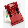 Czerwony portfel damski Peterson BC-42329, kieszeń na bilon na bigiel | Peterson BC-42329 women’s red wallet, clasp coin pocket