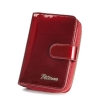 PETERSON skórzany portfel damski BC 602 RED czerwony RFID