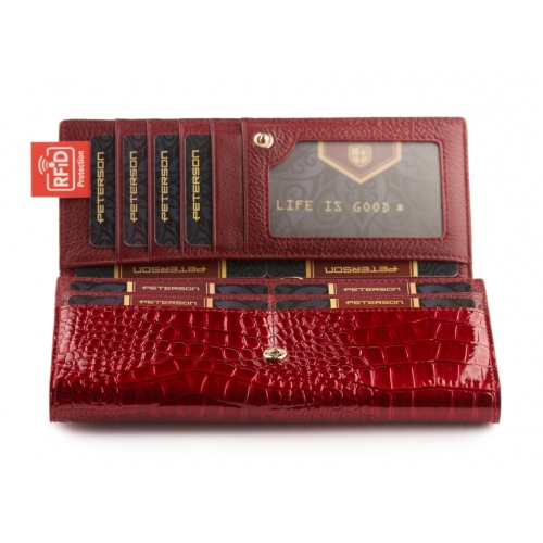 PETERSON skórzany portfel damski CR 467 RFID