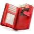 PETERSON Skórzany portfel damski z lakierowanej skóry naturalnej czerwony CR-603 RFID