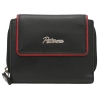 PETERSON skórzany portfel damski PTN KA-26 Black+Red