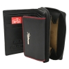 PETERSON skórzany portfel damski PTN KA-26 Black+Red