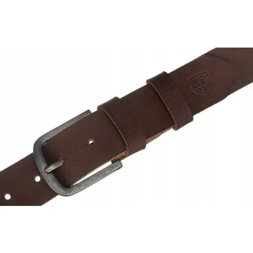 Gruba skóra bydlęca paska Peterson brązowy kolor tekstura Thick Peterson cowhide leather belt brown color texture