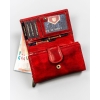 PETERSON skórzany portfel damski PTN-218-BMVT czerowny RFID