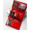 PETERSON skórzany portfel damski PTN-218-BMVT czerowny RFID