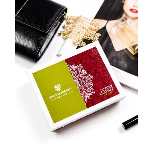 Skórzany portfel damski Peterson BS 603 w zestawie z pudełkiem prezentowym | Peterson BS 603 women’s leather wallet with gift box set