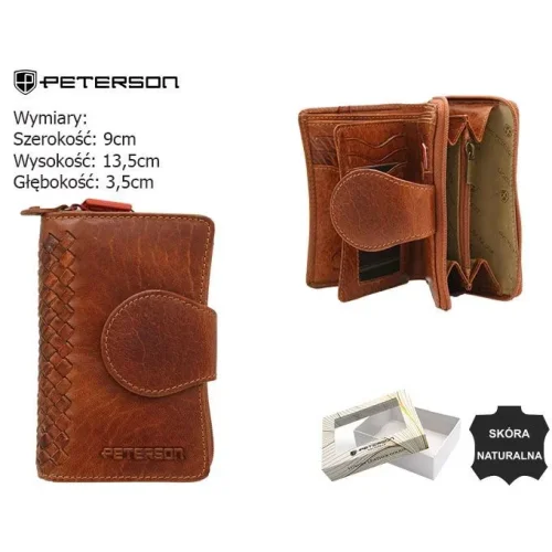Skórzany portfel damski PETERSON PTN WD1-VLCN