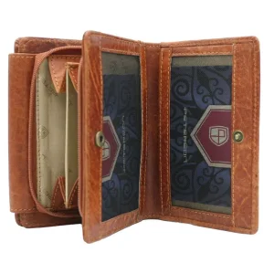 Skórzany portfel damski PETERSON PTN WD2-VLCN – miejsca na dokumenty i karty