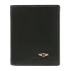 Skórzany portfel męski Peterson czarny – minimalistyczny front z logo marki / Black leather men’s wallet Peterson – minimalist front with brand logo