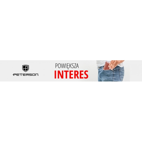 PETERSON - Portfel  skórzany męski 304 Orzeł RFID