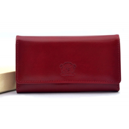STEFANIA 008 skórzany portfel damski czerwony