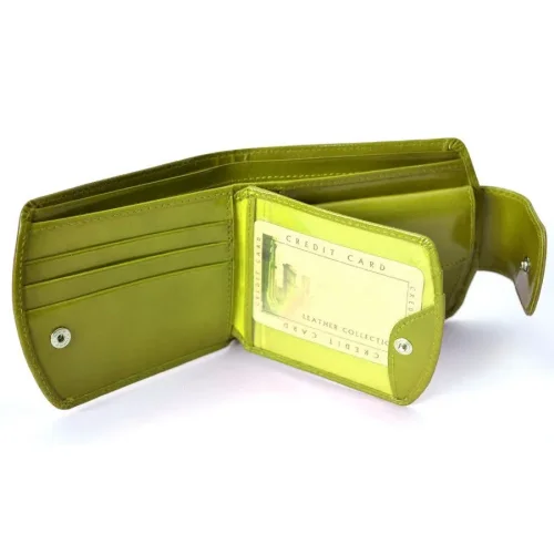 stefania 012 skórzany portfel damski seledynowy