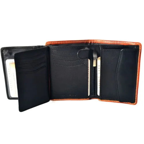 Portfel skórzany VERONA Tattoo 012M – przegrody na banknoty i kieszeń na suwak Leather wallet VERONA Tattoo 012M – banknote compartments and zip pocket