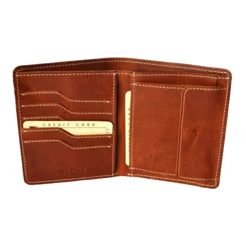 Verona Tattoo 348M brązowy portfel męski – widok po rozłożeniu / Verona Tattoo 348M brown men’s wallet – opened view