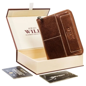 Wild N31892 brązowy portfel męski skórzany RFID – widok przód Wild N31892 brown men’s leather wallet RFID – front view