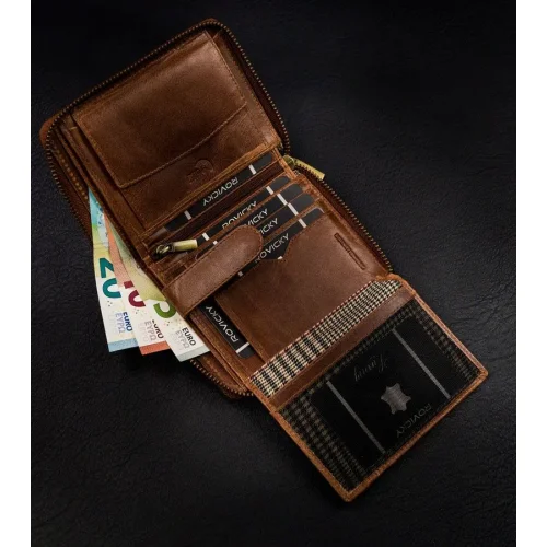 Wild N31892 skóra bawola brąz cognac – detal struktury Wild N31892 buffalo leather cognac – texture detail