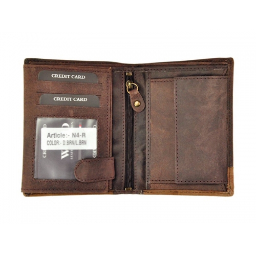WILD skórzany portfel męski N4-R nubuk
