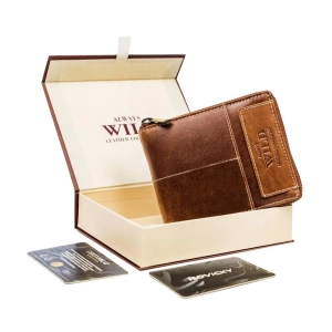 Wild Buffalo N992Z-HWM portfel męski skóra bawola przód | Wild Buffalo N992Z-HWM buffalo leather men’s wallet front view