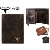 Skórzany portfel męski Buffalo Wild brązowy RFID tył / Buffalo Wild men’s brown leather wallet RFID back view