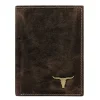 Skórzany portfel męski Buffalo Wild brązowy RFID przód / Buffalo Wild men’s brown leather wallet RFID front view