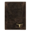 Skórzany portfel męski Buffalo Wild brązowy RFID przód / Buffalo Wild men’s brown leather wallet RFID front view