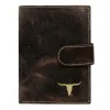 Portfel męski skórzany WILD BUFFALO RM-06L-BAW nubuk vintage brązowy / Men’s leather wallet WILD BUFFALO RM-06L-BAW vint