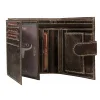 Portfel męski WILD BUFFALO wnętrze 12 miejsc na karty nubuk / WILD BUFFALO men’s wallet interior 12 card slots nubuck leather Wnętrze portfela WILD BUFFALO – 12 kart i kieszeń na bilon / WILD BUFFALO wallet interior – 12 card slots and coin pocket