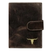Portfel męski skórzany WILD BUFFALO RM-06L-BAW nubuk vintage brązowy / Men’s leather wallet WILD BUFFALO RM-06L-BAW vint