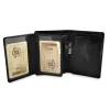 Portfel skórzany Bartex 012MB czarny RFID – przegrody na banknoty Bartex leather wallet 012MB black RFID – compartments for banknotes