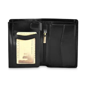 Skórzany portfel Bartex 012MB – wnętrze z przegródkami na karty Bartex leather wallet 012MB – interior with card slots