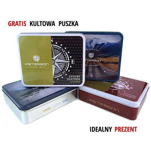 PETERSON - PORTFEL MĘSKI SKÓRZANY klasyczny * STOP RFID 301-Z R 2-1-1